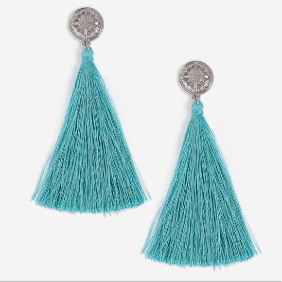 Topshop Jewelry - Topshop Coin Tassel Earrings in Blue Topshop Jewelry - Topshop Coin Tassel Earrings in Blue